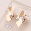 Modern Geometric Design With Square Zircon Earrings for Women Rose Gold Color Personality Jewelry