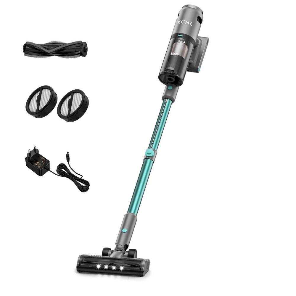 KCHE S10 Cordless Vacuum Cleaner, 33kPa 400W, 6 X 2200mAh Batteries, 55min Runtime, 6-stage Filtration, 1.5L Dust Box, Green