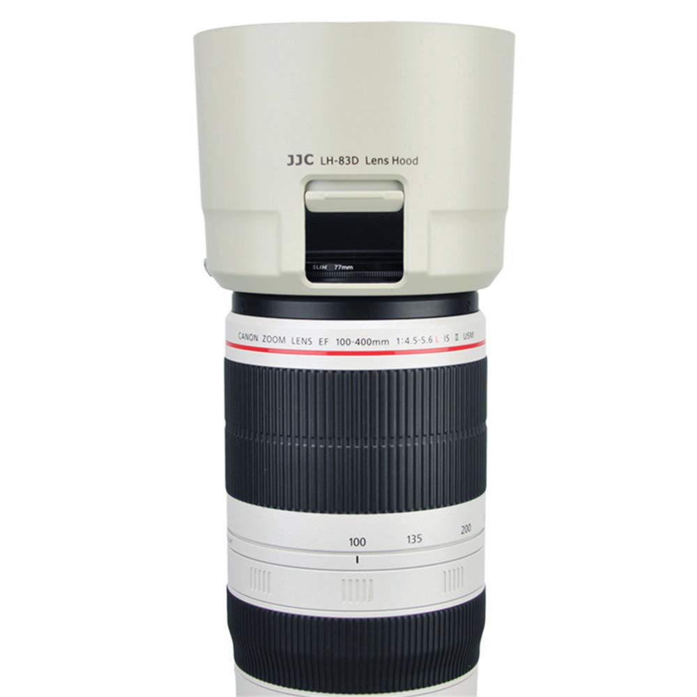 JJC Реверсивная бленда, совместимая с Canon и Canon EF IS II USM, Регулируемая, Белая, ET-83D для объектива 100-400mm F4.5-5.6L, Фильтр,