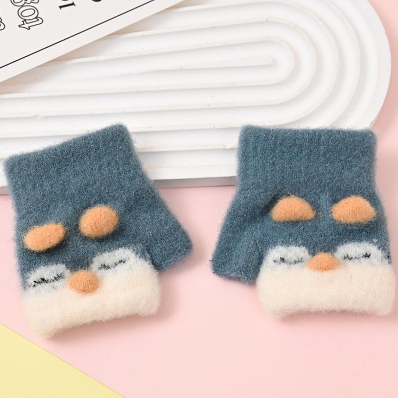 Cartoon Knitted Kids Gloves Knitting Fingerless Mittens Winter Warm Kids Gloves Multicolor Lovely Mittens Baby Gloves