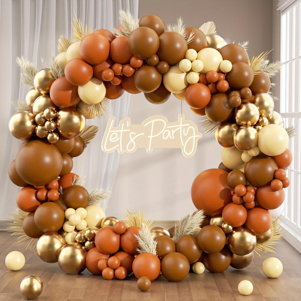 114 шт. Украшения из воздушных шаров на тему осеннего фестиваля урожая, Дня благодарения, фермы, осенне-зимних цветов, телесного цвета, украшения для вечеринки