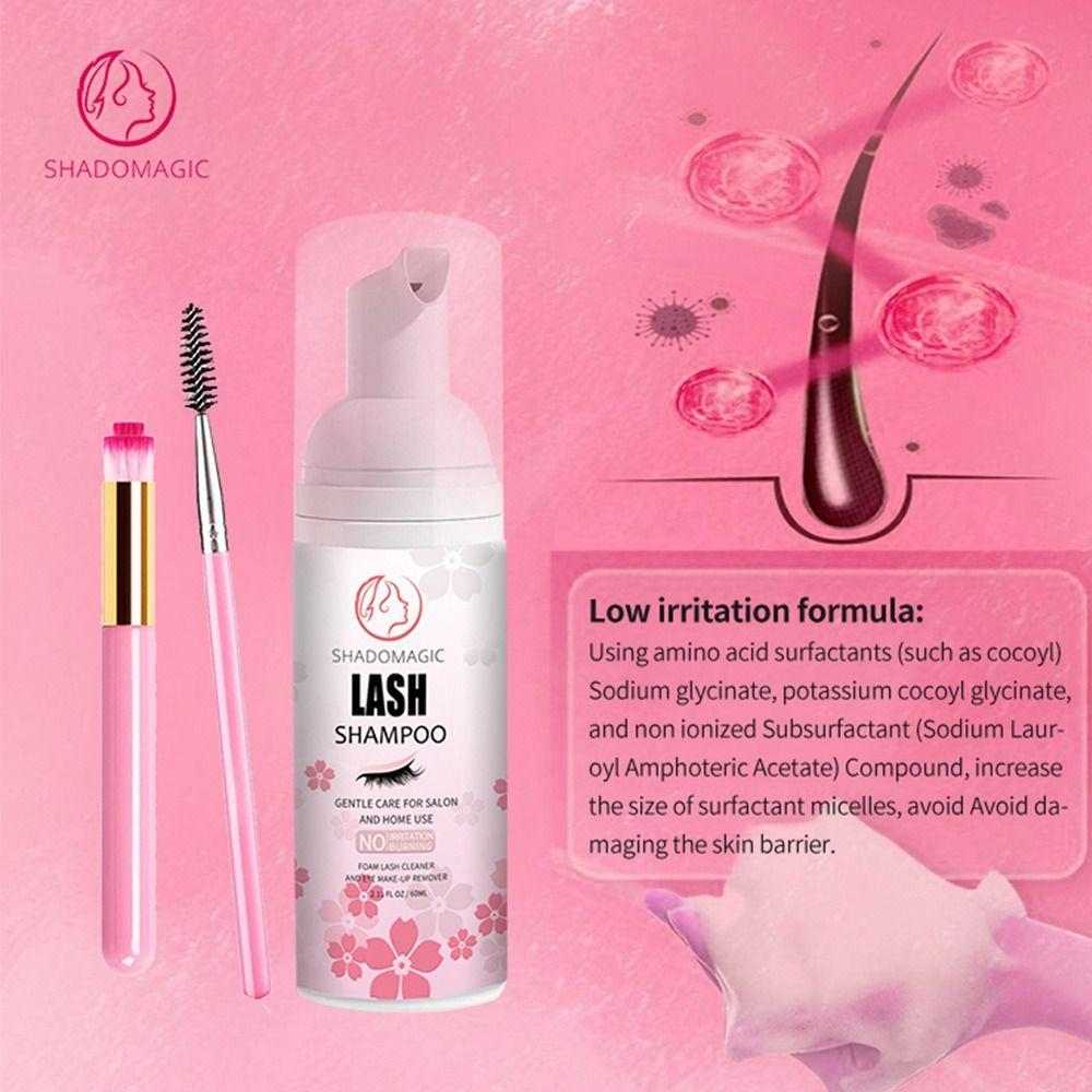 Gentle and Delicate Eyelash Extension Cleanser Safe Lash Foam Shampoo  for Salon and Home Use
