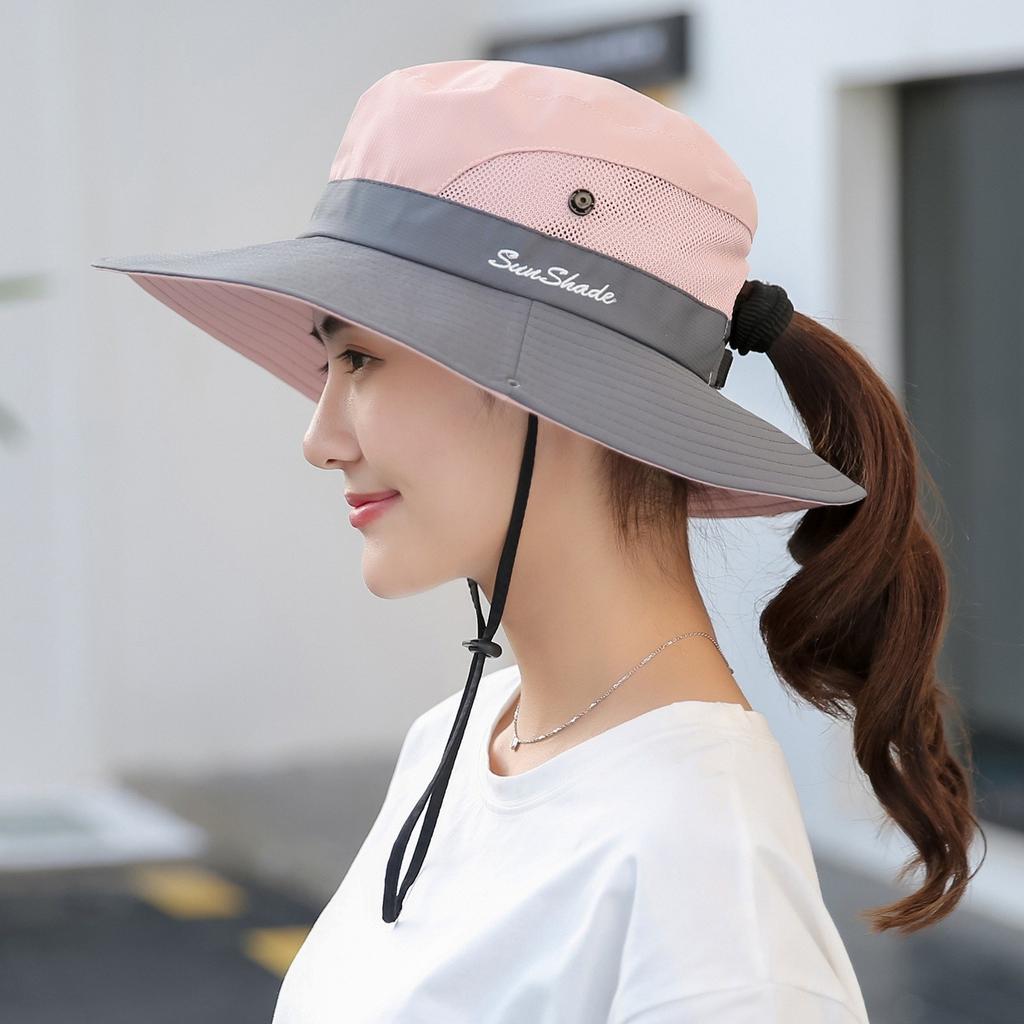 Женская уличная УФ складная сетчатая широкая пляжная шляпа-панама для рыбалки