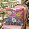 Colorful Floral Pattern Cushion Cover Soft Plush Throw Pillow Cover DoubleSided Decorative Cushion Case Sofa Bedroom Home Decor