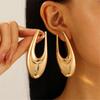 Simple Smooth Big Water Drop Earrings for Women New Fashion Geometric U-Shaped Metal Golden Long Ear Jewelry Mujer Brincos
