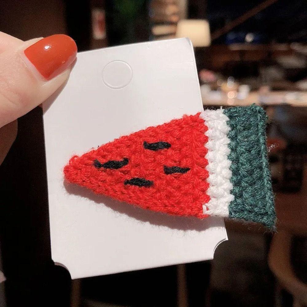 Knitted Plush Cartoon Fruit Hairclips Colourful Kids Hair Accessories Children's Hair Clip