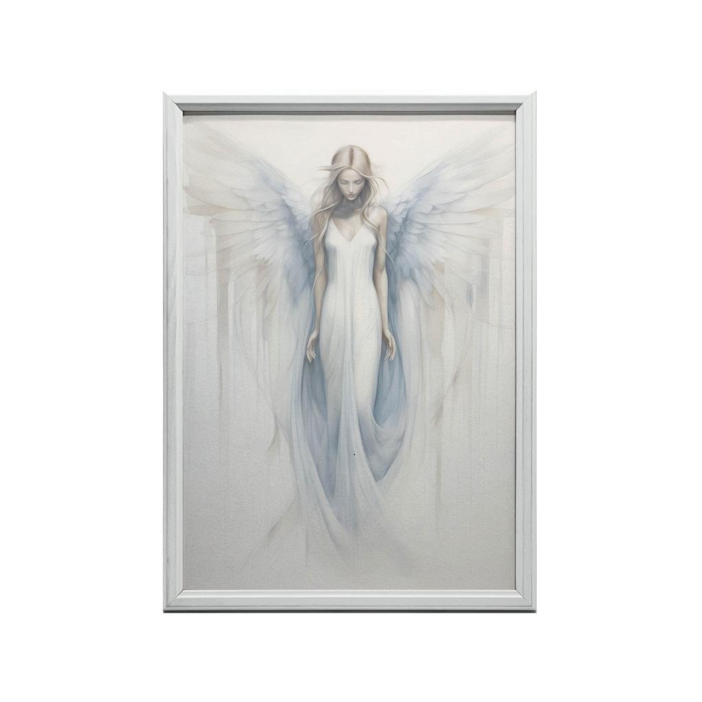 Angelic Blue Glow Poster Angelic Blue Glow Poster, 40X50 Cm, Black Aluminum Frame, 230 Gsm Matte Paper