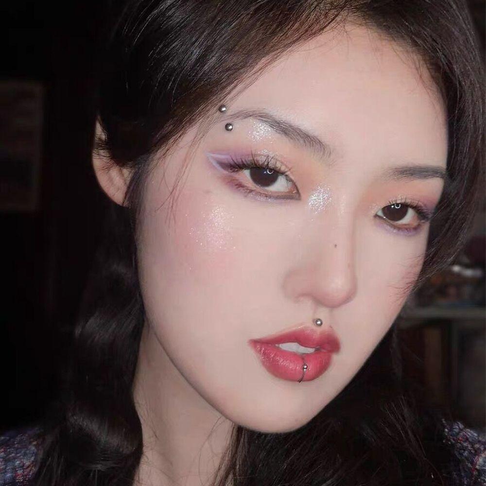 Steel With Sticker For Women No Piercing Jewelry Ball Nose Ring Eyebrow Stud Set Fake Lip Stud