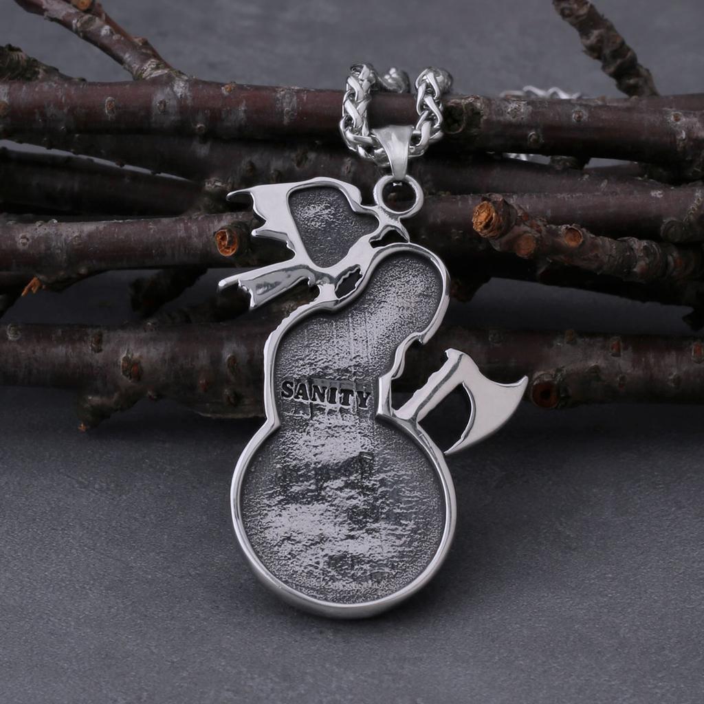 Viking Norway Odin's Raven Axe Pendant Shoulder Standing Necklace Men's Fashion Charm Stainless Steel Jewelry Gift for Boyfriend