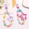 Mobile Phone Lanyard Wrist Strap Bag Pendant Car Keychain Girl Women Fresh Sweet Hand-held Chain Anti-lost Colofful Bead Keyring