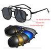 Magnetic Sunglasses Clip Optical Glasses Double Beams Frame 6 In 1 Women Men Polarized or Night Vision Multipurpose Eyeglasses