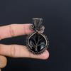 Black Onyx 999 Copper Wire Wrapped Pendant, Handmade Gemstone Jewelry Pendant For Memorial Day