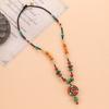 Vintage Necklace Natural Stone Woven Clavicle Chain Women's Nepalese Tibetan Pendant Niche Accessories