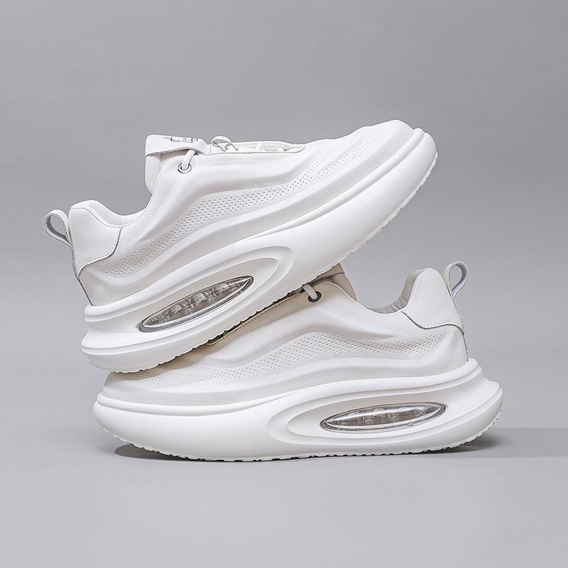 Кожаные мужские туфли осень 2025 дышащие новые трендовые универсальные туфли для папы с увеличенным размером мужская повседневная спортивная обувь