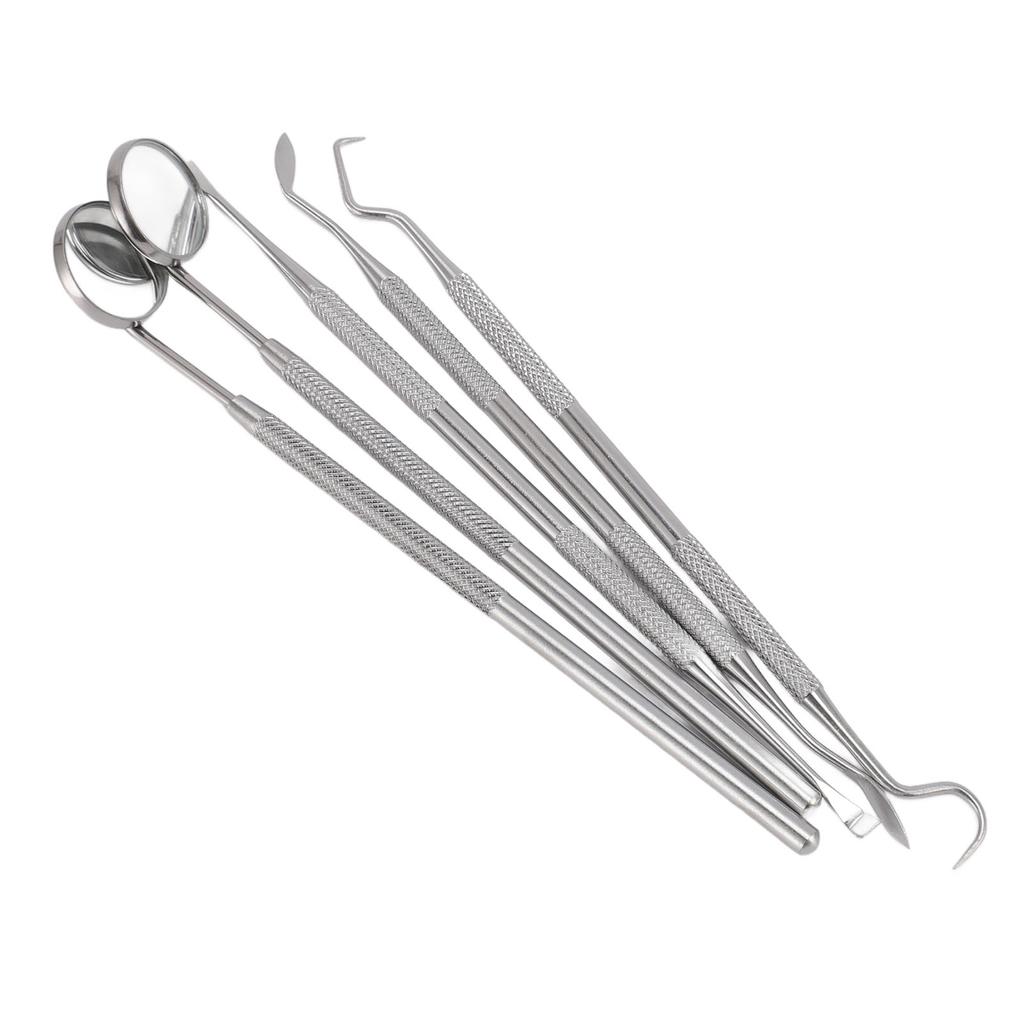 Набор инструментов для ухода за полостью рта, 5 шт., нескользящая ручка из нержавеющей стали для удаления налета для чистки зубов