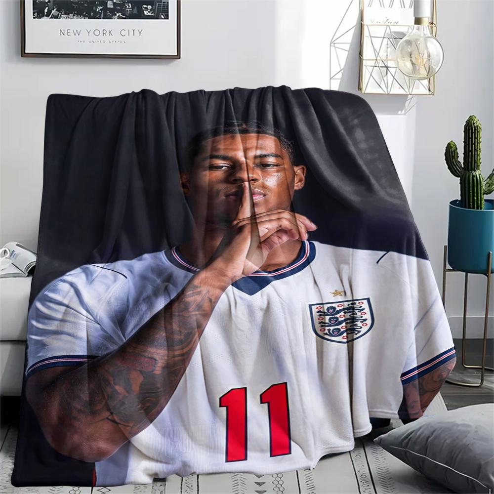 1PC Marcus Rashford Print Flannel Blanket, High quality Comfortable for All Seasons, Home Decor, Warmth and Comfort, Perfect for Christmas Gifts