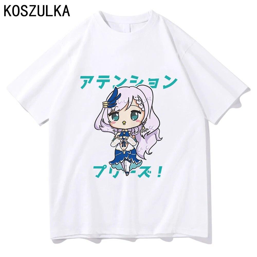 Футболка Calliope Anime Hololive Suisei, хлопковая футболка, летние футболки Kawaii Pavolia Reine, одежда, забавная женская/мужская толстовка унисекс