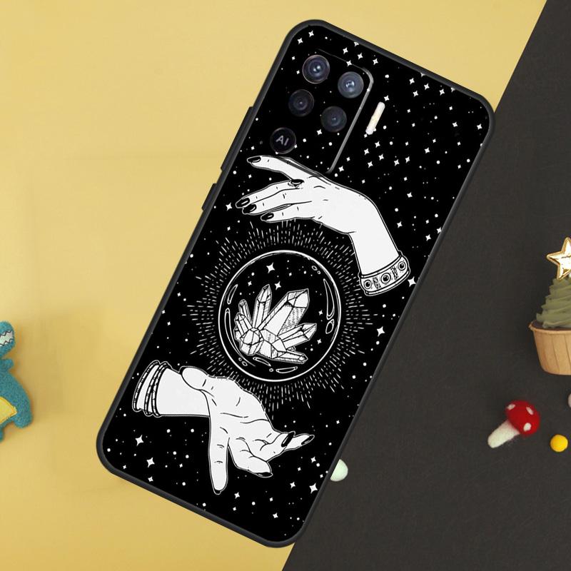 Чехол для OPPO A78 A98 A58 A54 A74 A94 A76 A96 A5 A9 A52 A72 A77 A79 A53S A57S A15 A16 A17, Оккультная Колдовство Луна Готическая Ведьма