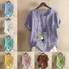 Women's Fashion Bird Prined Round Neck Short Sleeve T-shirt Casual Cotton Linen Graphic Shirt Leisure Loose Summer Blouse Tops