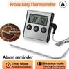 Digital Food Thermometer with Probe Stainless Steel Electronic BBQ Thermometer with Timer Kitchen Cooking Thermometer for Food