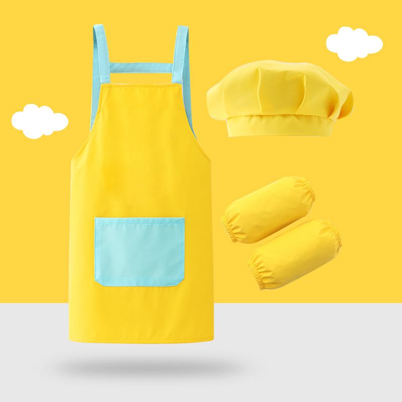 Детский фартук для мальчиков и девочек, кухонные фартуки с рукавом-шляпой, водонепроницаемые фартуки для рисования, художественный халат для детей, одежда для рисования и готовки
