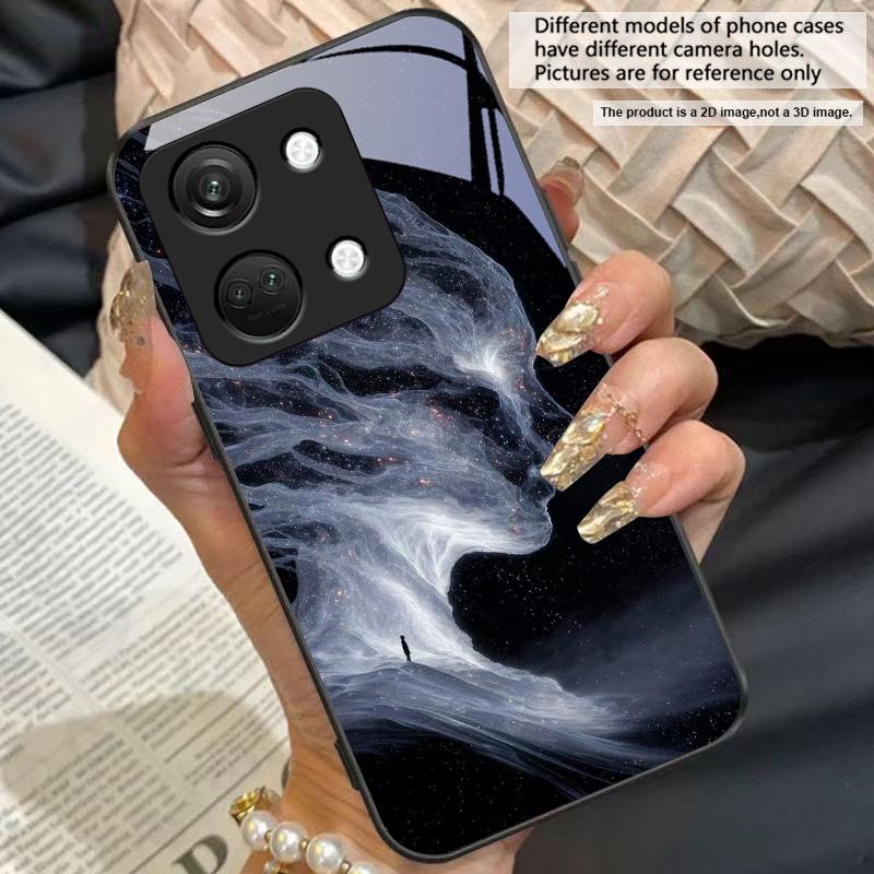 Space Starry Sky Horse For OnePlus Nord CE N3 30 2 20 4 2T 2 Lite 5G Ace 5 2V 6 7 10 8 9 12 13 Tempered glass phone case black