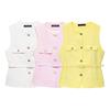 Kaslead New Arrival Women's Clothing Fashion Style Fashion All-Match with Belt Texture Vest 2132091 620