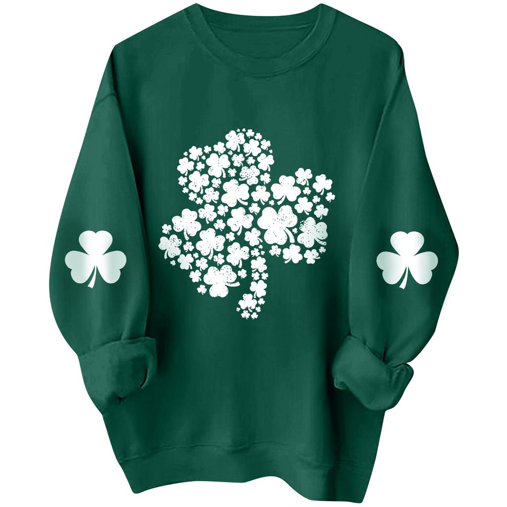 Женские толстовки с длинным рукавом и круглым вырезом, большие размеры, забавные St. Пуловер «Ирландские рубашки Патрика»