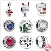 New 925 Sterling Silver Christmas Charm Wine Coffee Snowflake House Bead Fit Original Pendant Bracelet DIY Women Jewelry Gifts