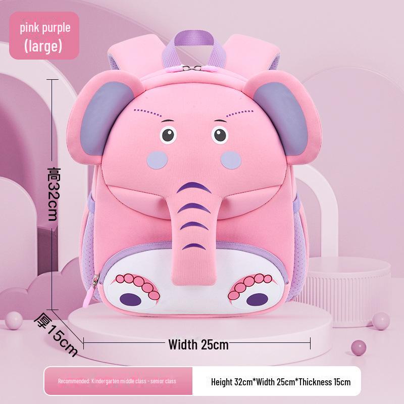 Cartoon Cute Mini Children's Neoprene Kindergarten Schoolbag - Lightweight Anti-Lost Backpack