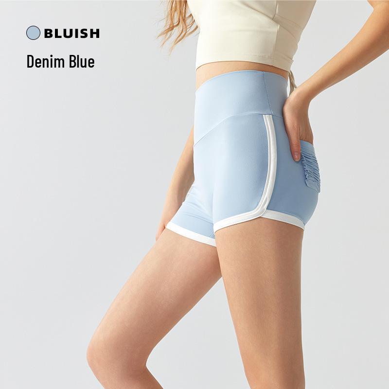 Летние женские шорты для йоги с цветовыми блоками, высокой талией и эффектом пуш-ап, с карманами, для бега, тенниса и фитнеса