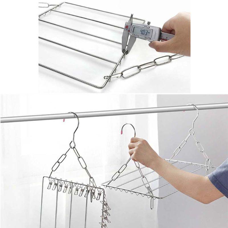 Balcony Folding Shoe Drying Rack Clothes Airer Stainless Steel Laundry Underwear