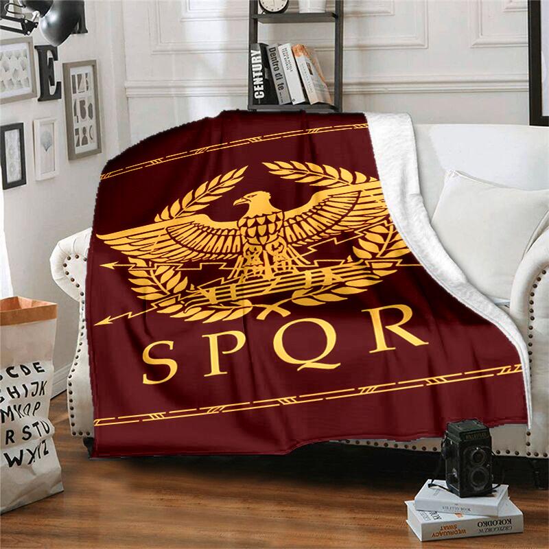 1pc Blanket SPQR Roman Eagle Print Design, Lightweight Blanket for Sofa, Bed- Soft &Warm, Gift for All Seasons like Christmas, Halloween