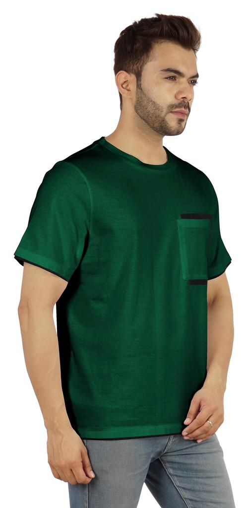 Inkmeso Мужские футболки с круглым вырезом, повседневные базовые рубашки с коротким рукавом и накладным карманом