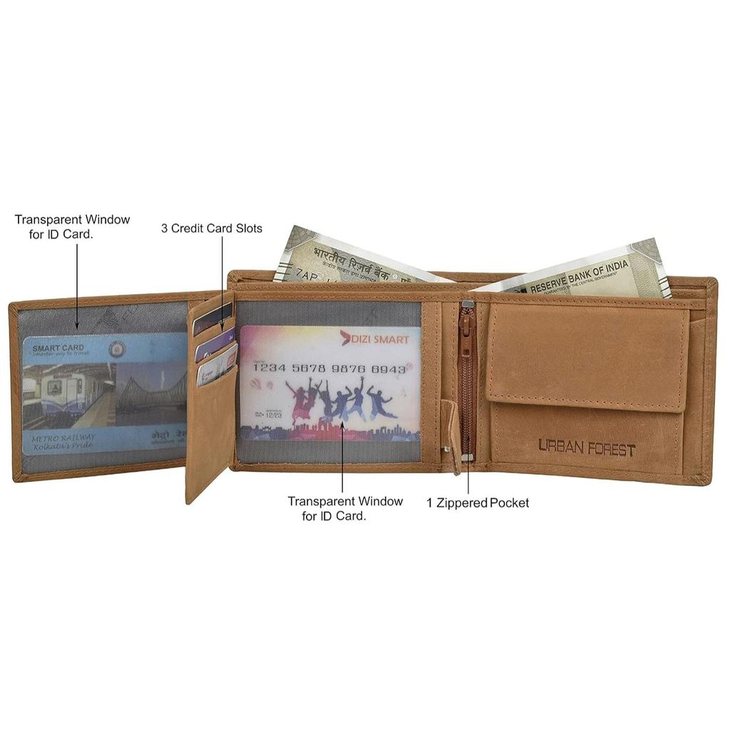 Мужской кожаный кошелек Zeus Vintage коньячного цвета