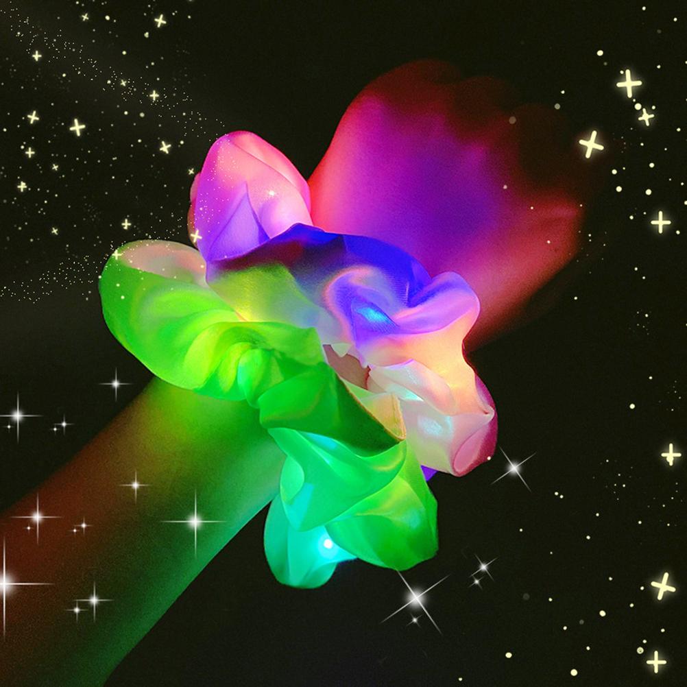 6 шт. светодиодные резинки для волос эластичные светящиеся резинки для волос для женщин девочек Хэллоуин Рождественская вечеринка