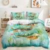 Трехпредметный комплект пододеяльника с морской черепахой, цифровая печать, двухпредметное постельное белье