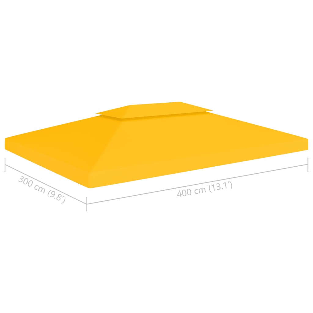 Gazebo Roof Cover with Chimney Opening 310 g m² 4 x 3 m Yellow