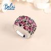 Bolaijewelry Кольца с натуральным родолитом, серьги из стерлингового серебра 925 пробы, изысканные украшения для женщин, жены, роскошный дизайн, подарок на годовщину