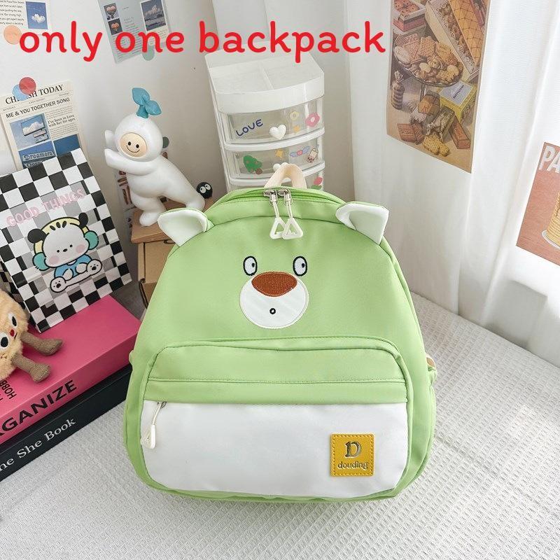 Children Bear Little Backpack Zipper Design Adjustable Shoulder Straps Schoolbag