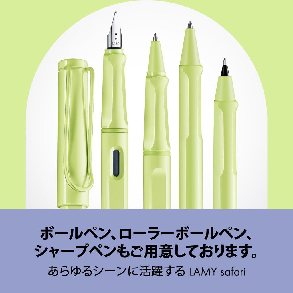 LAMY Safari Spring Green Fountain Pen in Ergonomic Grip and Polished Steel Size EF Ideal for Writing and Calligraphy Includes LAMY T10 Blue Ink