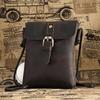 Vintage Unisex Genuine Leather Crossbody Phone Bag with Snap Closure