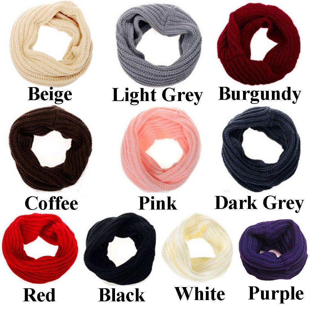 Fashion Winter Long Shawl Knitting Wool Scarf Neck Cowl Collar Infinity Circle Cable