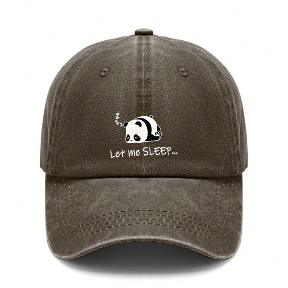 Unisex Baseball Cap - Let Me Sleep Panda Print Lightweight Breathable Adjustable Hat For Casual Outings & Travel
