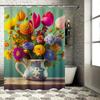 Bright and Colorful Romantic Bouquet Art Shower Curtain - Waterproof Design for Stylish, Unique & Cozy Bathroom Decor