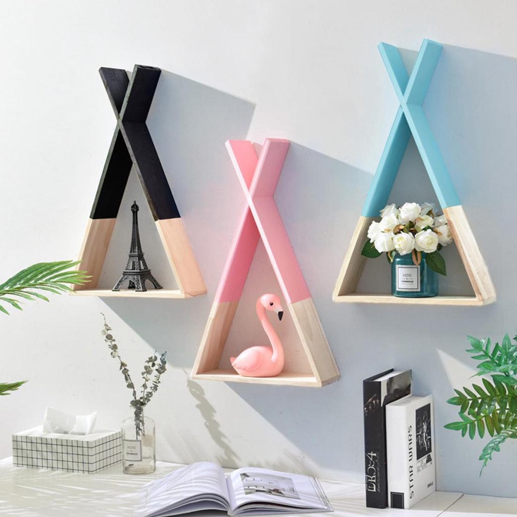 Детская деревянная настенная полка Треугольная полка для хранения Книжная полка Гостиная и домашний декор