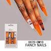 30pcs Halloween Nails Art Christmas Fake Nail Tips False Press On Coffin with Glue Stick Designs Clear Display Short Set Full Cover Artificial