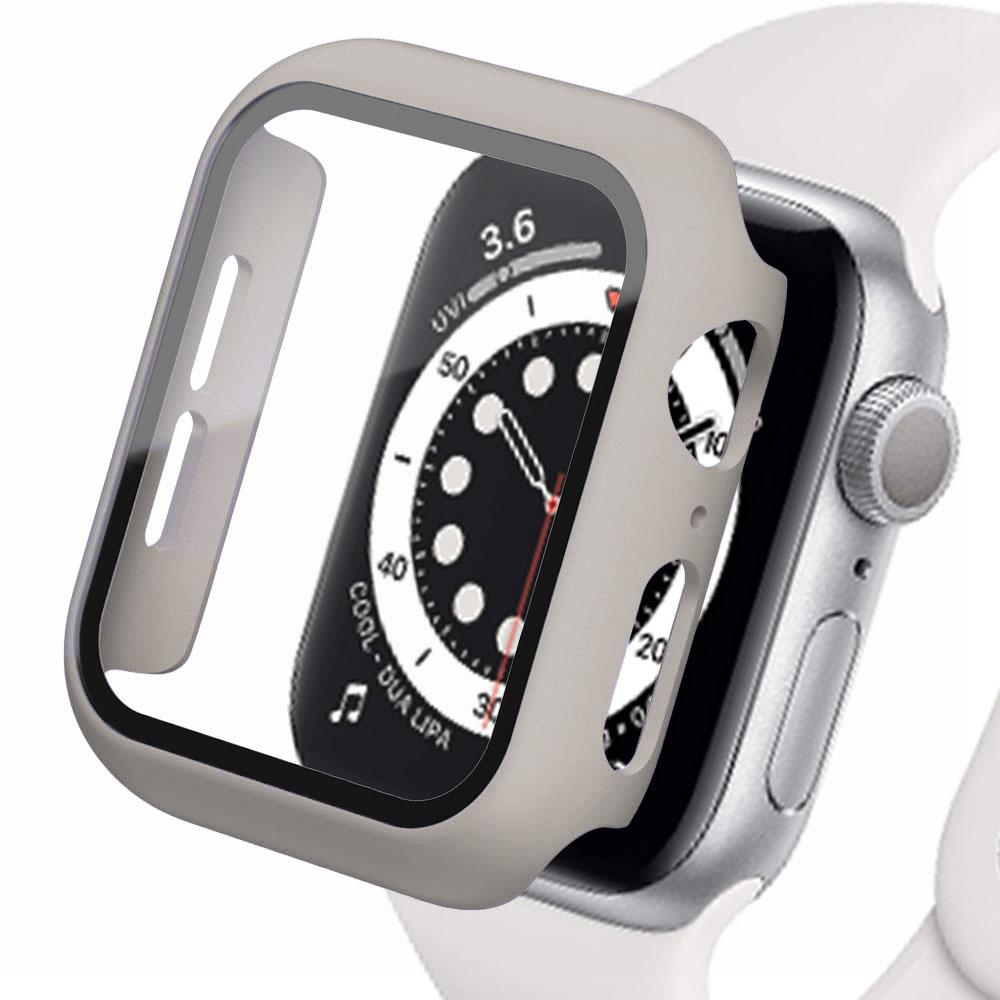 Чехол для часов Apple Watch 44 мм, 40 мм, 42 мм, 38 мм, бампер для ПК со стеклянной защитной пленкой для Iwatch Series 3, 4, 5, 6 SE, аксессуары
