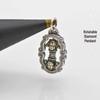 Rotatable Matte Copper Vajra Pendant with Six-Word Mantra and Braided Rope Bead Accessories
