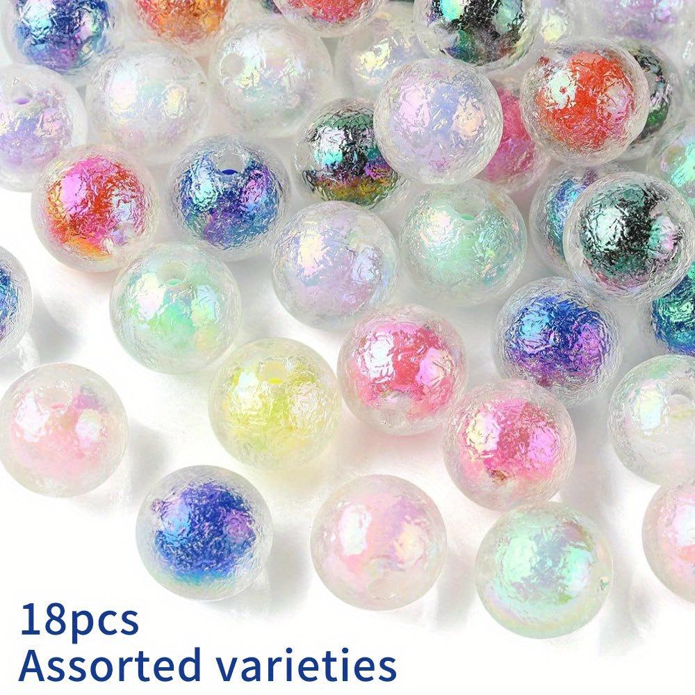 18/50 шт. Акриловые декоративные бусины случайного цвета, Красочные бусины-сэндвичи, Шероховатые шарики, Сделай сам, Браслет, Ожерелье, Серьги, Брелок, Цепочка на ногу